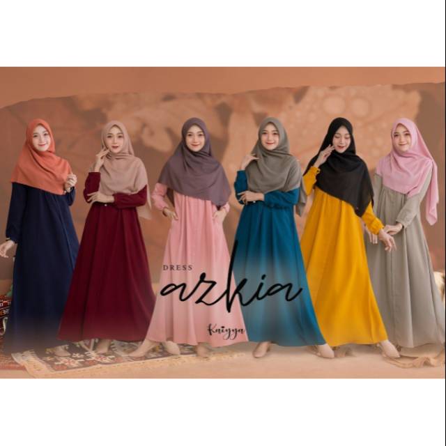 [SHONA] AZKIA DRESS BY KAIYYA GAMIS BRANDED KUALITAS ORI FARA VOAL SCARF