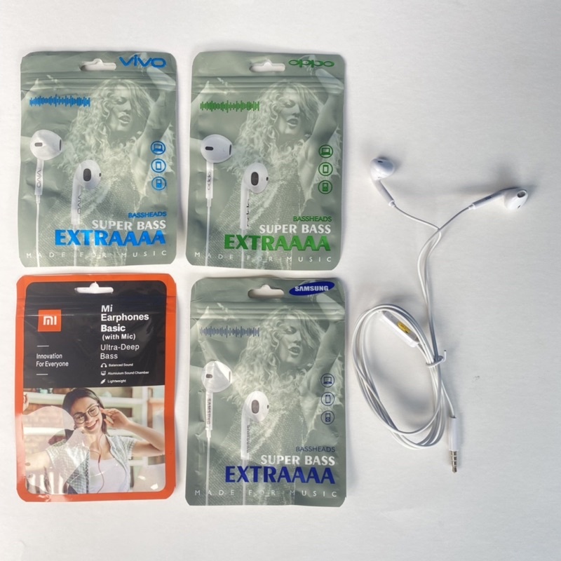 HANDSFREE - HEADSET - EARPHONE EXTRA BASS MODEL R17 K8 PACK PLASTIK CANDI SUARA MEGABASS