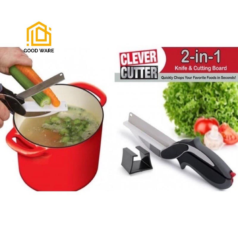 Clever Cutter 2in1 Pisau Dapur + Talenan Multifungsi
