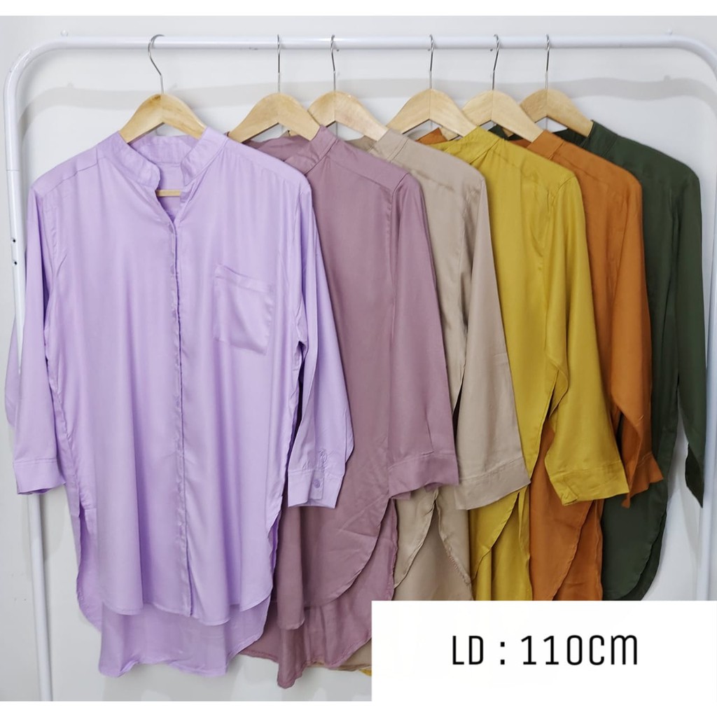 ( COD ) KEMEJA TUNIK POLOS / BAHAN RAYON TWILL / KEMEJA POLOS / real PICTURE ( GROSIR )