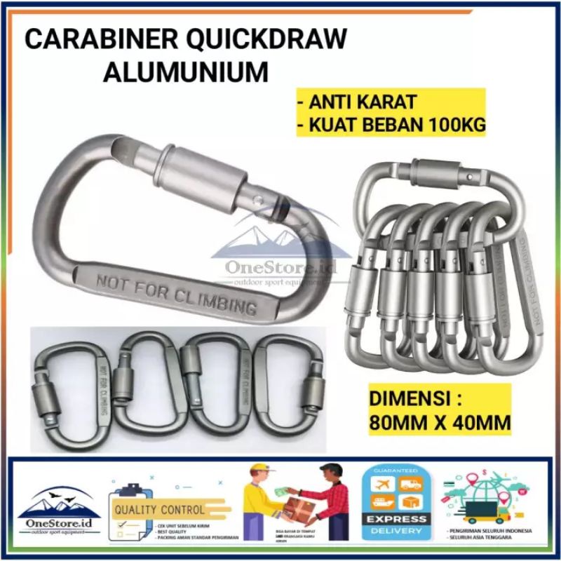 Outdoor Quickdraw Carabiner Buckle Hanging Aluminium / Gantungan Tas