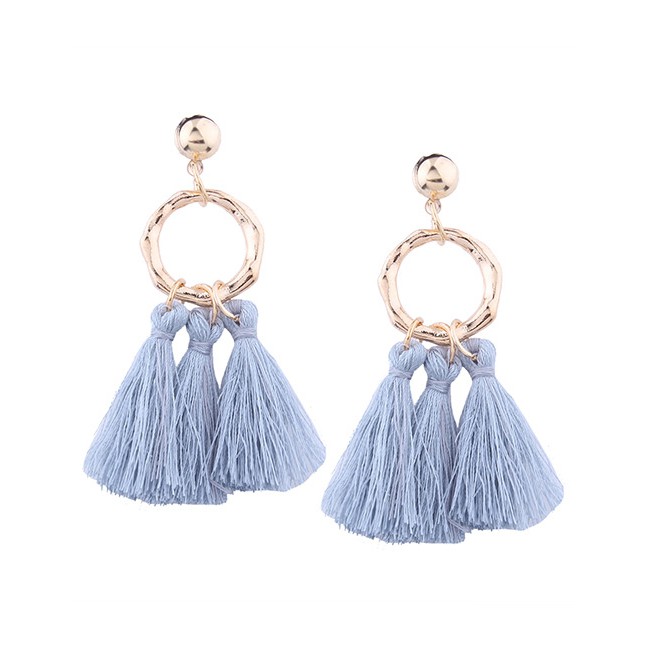 LRC Anting Tusuk Bohemia Tassel Decorated Earrings