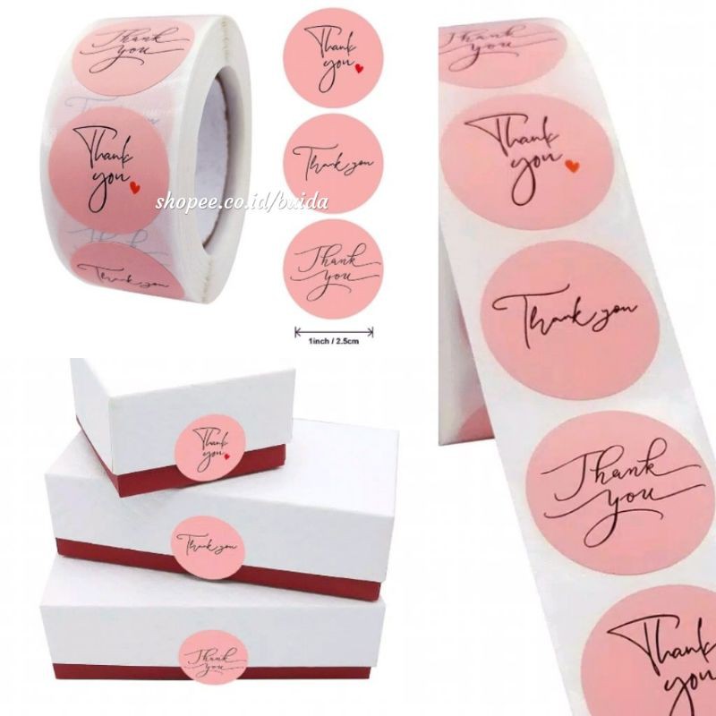 

1 roll 500pcs Stiker Thank You Pink Sticker Handwriting Italic elegan segel kemasan dekorasi 1 roll 500pcs hiasan sealer hampers sticker label S106 elegan bingkisan dus box hangtag kartu ucapan kotak kue