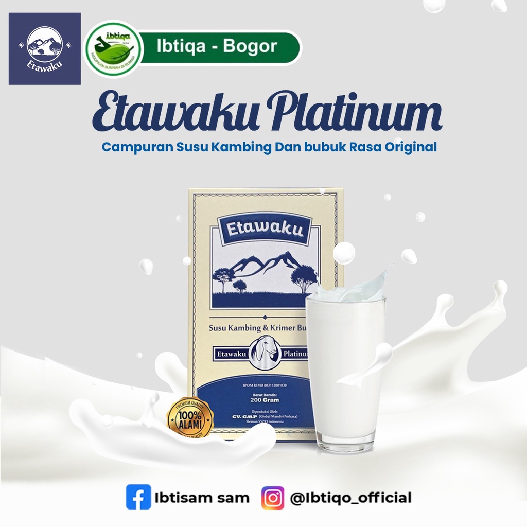 

Promosi! ETAWAKU PLATINUM - SUSU KAMBING ETAWA & KRIMER NABATI BUBUK 200 gr I Termurah 100%Orignal