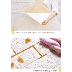 PROMO !! Bisa COD Wallpaper Sticker 3D Foam Anti Air Wallfoam Dinding Rumah Berkualitas(Seri A) Bata-6