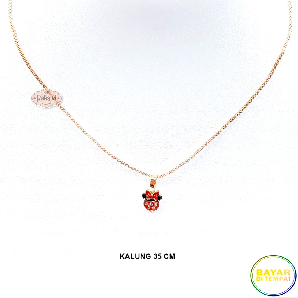 RAKA Acc - Kalung Anak MINNIE MOUSE Merah Hitam Xuping Gold &amp; Silver Perhiasan Cantik Anak 403