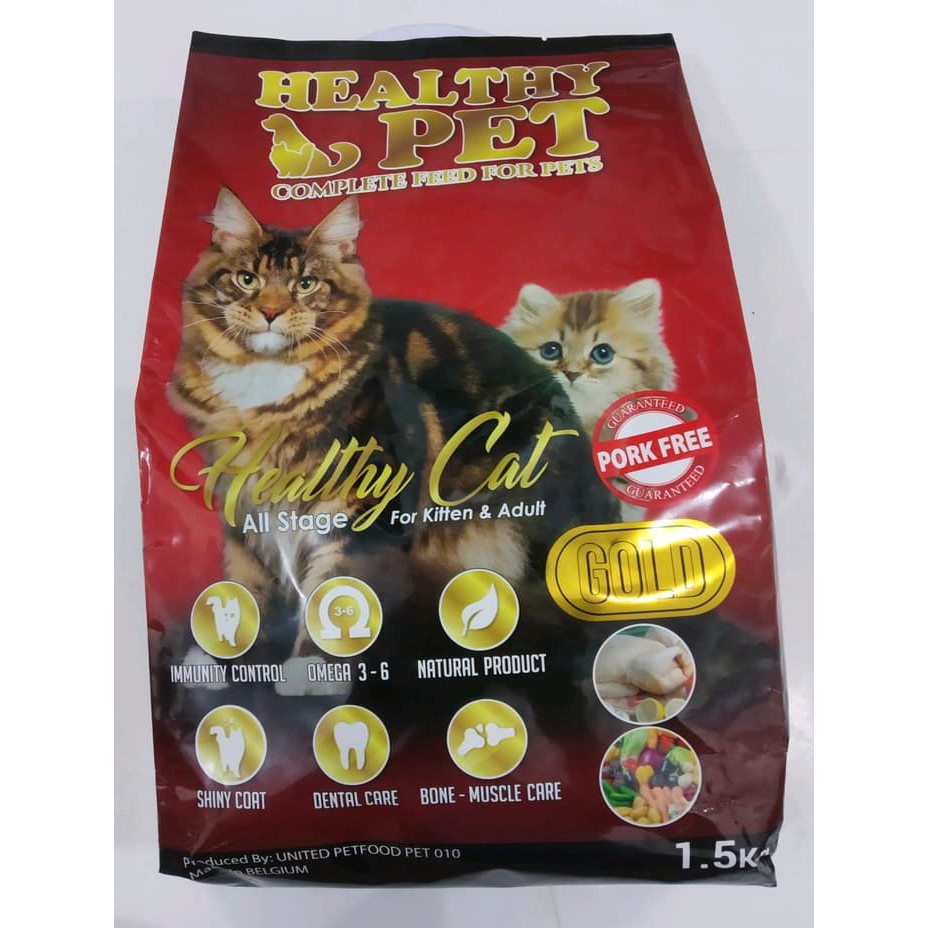 Makanan Kucing Dry Cat Food HEALTHY PET GOLD 1,5 KG Freshpack