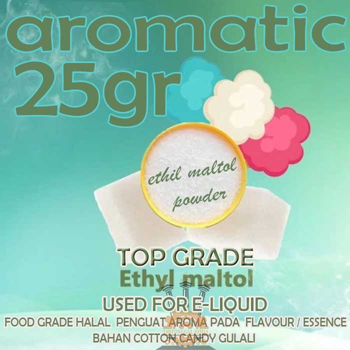 

Ethil Maltol Powder 25gram Sweetener Cotton Candy Ethyl Maltol/ Perisa Makanan/ Pemanis Makanan/ Food Grade/ Bahan Gulali