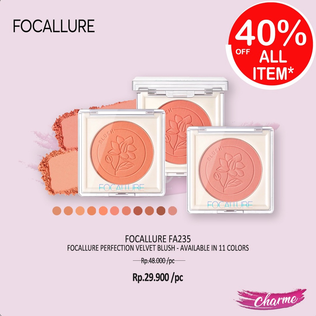 (READY &amp; ORI) Focallure Perfection Velvet Blush FA235 FA 235 blushon terbaru waterproof viral