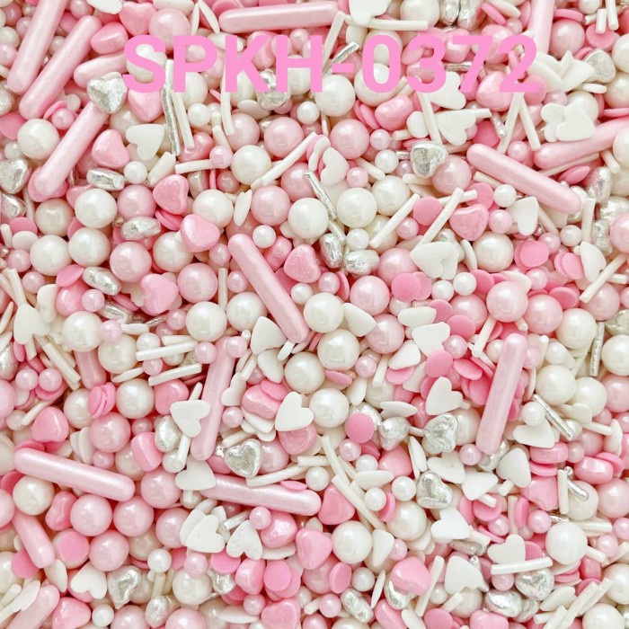 

SPKH-0372 SPRINKLES SPRINGKEL 500GR PUTIH PINK LOVE HATI VALENTINE DISKON GEDE