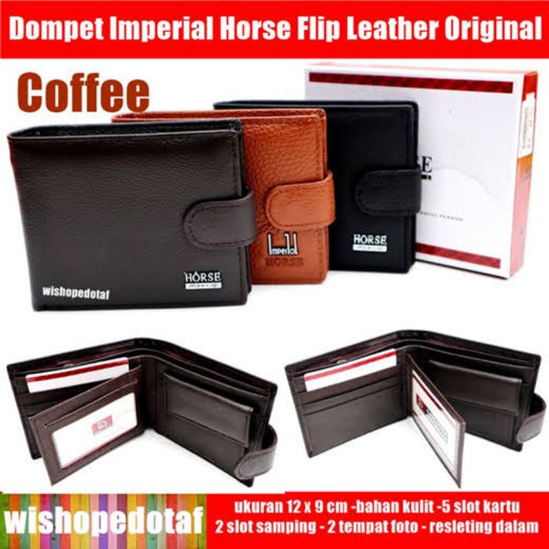 Dompet kulit pria asli original imperial horse kancing