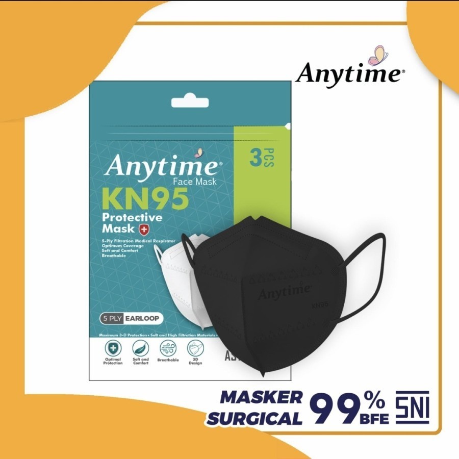 Masker Anytime KN95 Protective Mask Earloop 5ply 5 ply