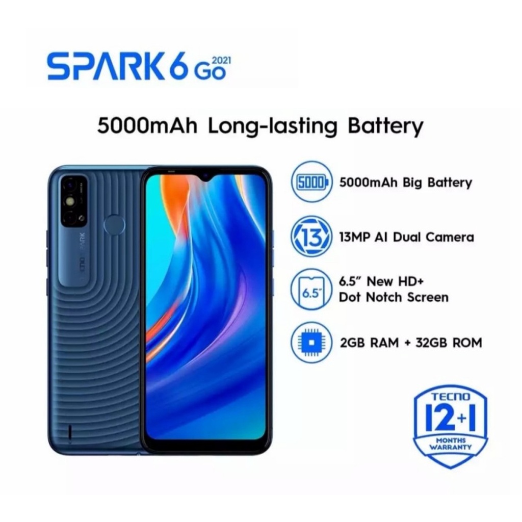 Tecno Spark 6 Go 2021 2/32 GB Garansi Resmi