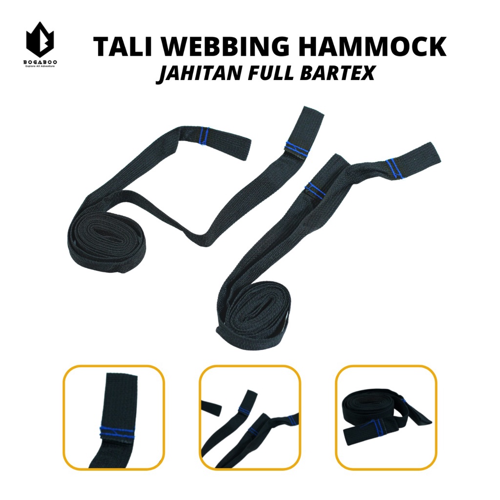 Tali Hammock Harnes Webbing tubular / double layer Panjang 3 meter lebar 2,5cm