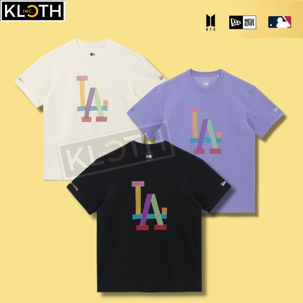 [BTS] Kaos BTS x New Era x MLB LA Dynamite Cotton 24s Premium Bisa Upgrade Lengan Panjang