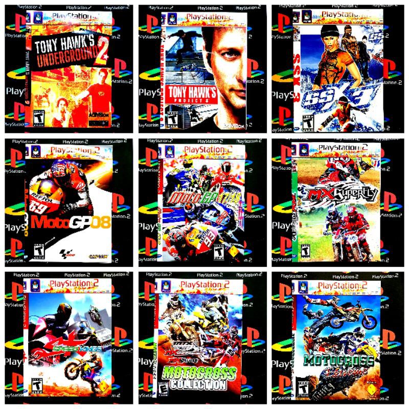 KOLEKSI KASET VIDEO GAME PS2 BALAPAN MOTOR - MOTOCROSS - SPEED KINGS - MX SUPER FLY - MOTO GP - SSX3