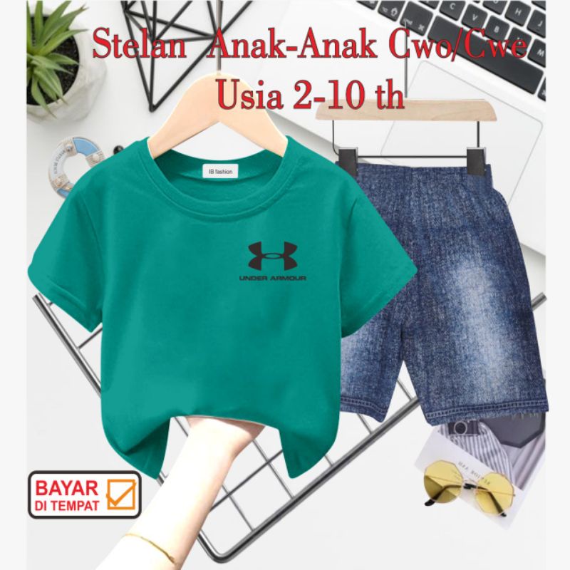 ((IB))SETELAN ANAK2 UNISEX SEMI JEANS/UND3R 4RM0R DIGITAL SABON