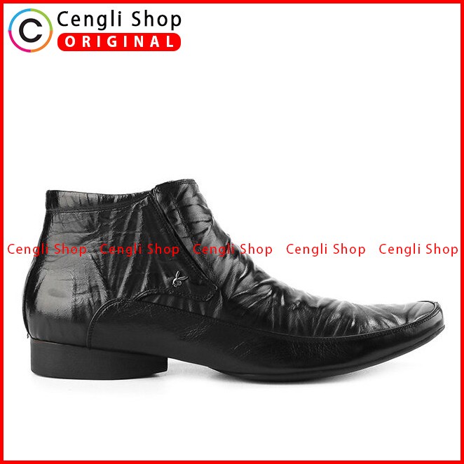 SEPATU BOOT FORMAL PLAYBOY PRIA ORIGINAL KULIT ASLI BRANDED HITAM PL05