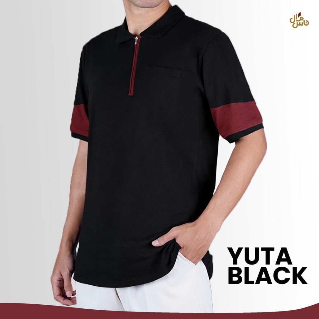 Kurta Kaos Pria Koko Navy Koko Hitam Dewasa Lengan Pendek Bahan Kaos Catton Combed GRATIS PECI