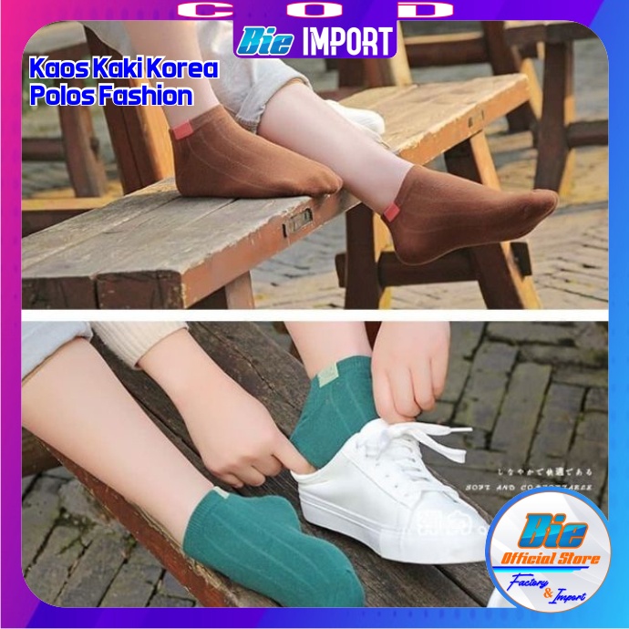 Kaos Kaki Korea Wanita Polos Fashion Impor Best Seller