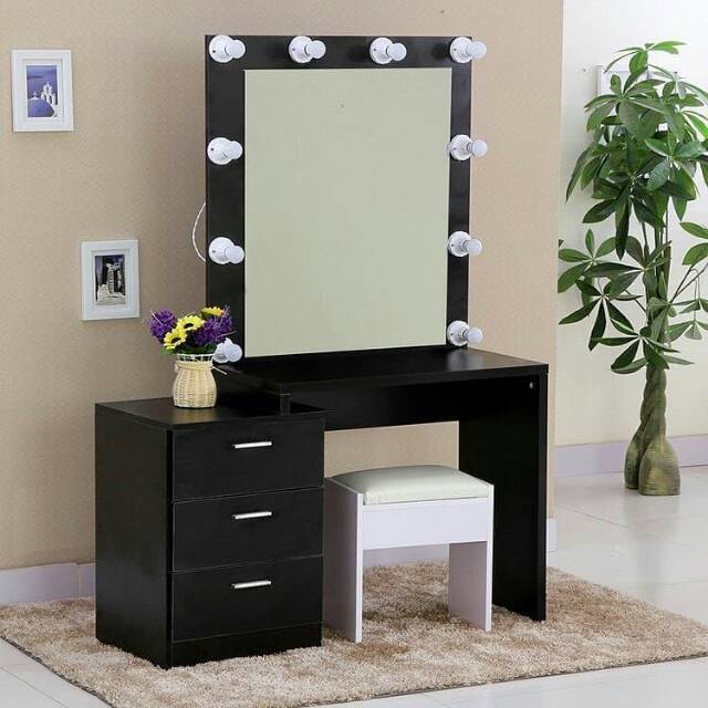 Meja rias lampu minimalis jati