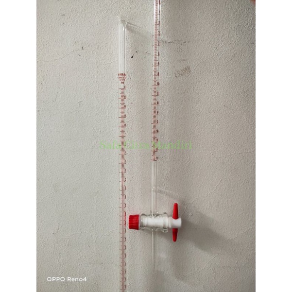 Buret 10ml Pyrex Kran  Teflon  Buret Alat Kompresi Volume Buret Glass Pyrex
