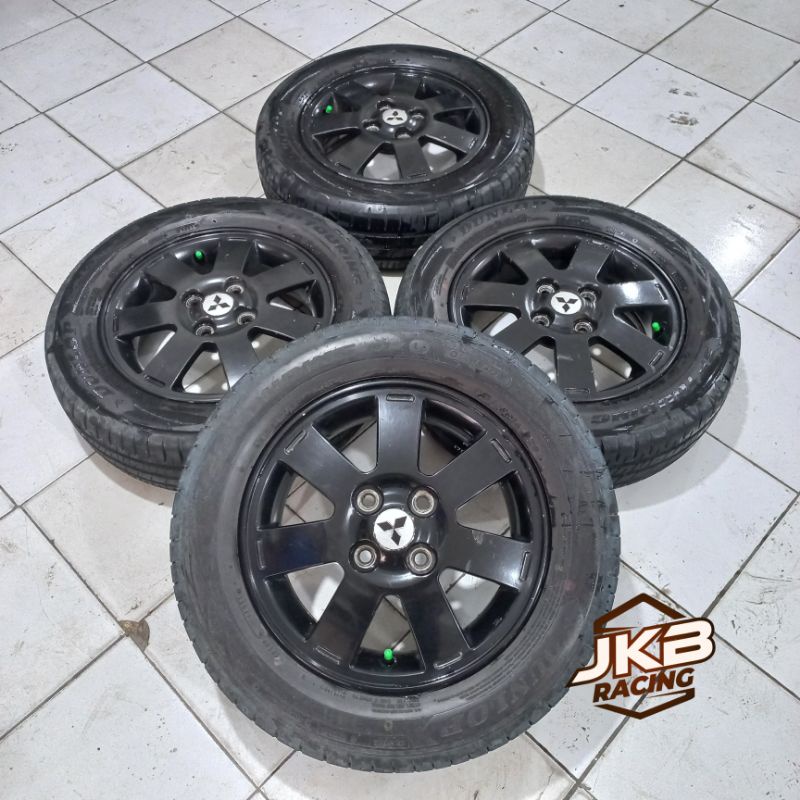 VELG SECOND STANDAR MOBIL MIRAGE RING 14 LUBANG 4X100 + BAN 175/65 R14 DUNLOP