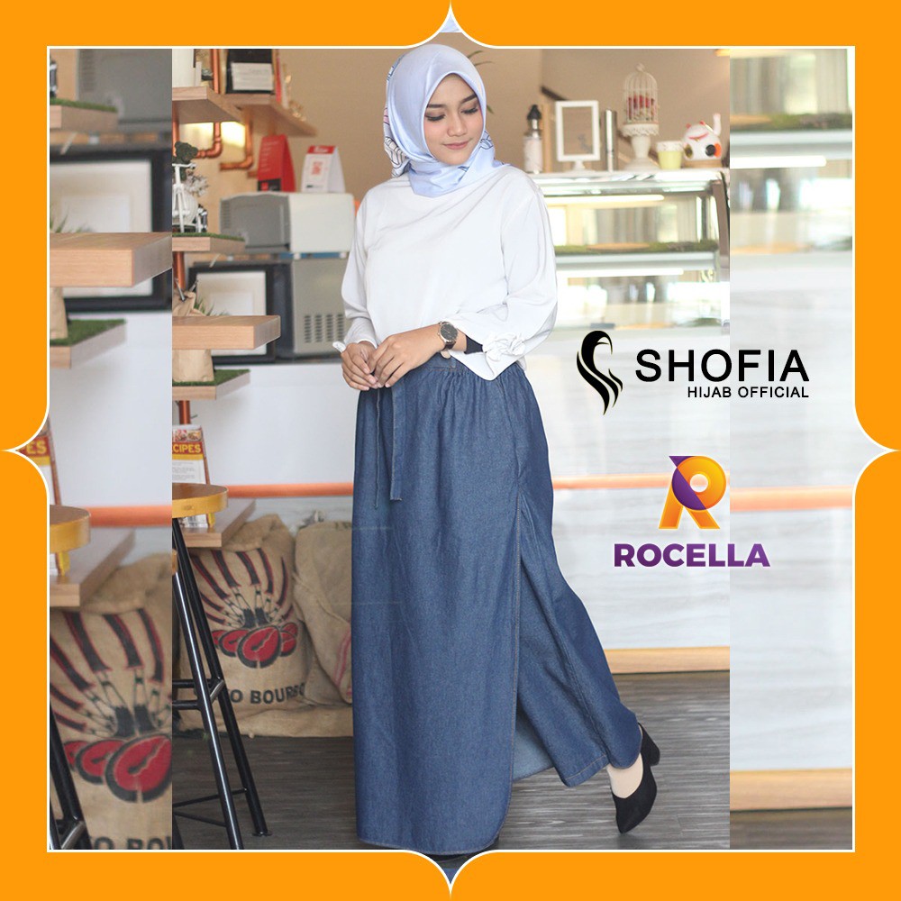 Rocella Rok Celana Denia Jeans Wanita Muslimah Santai Kerja Kantor