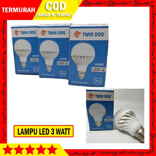 lampu led 3w / lampu led 3watt / lampu 3 watt - TWIN DOG