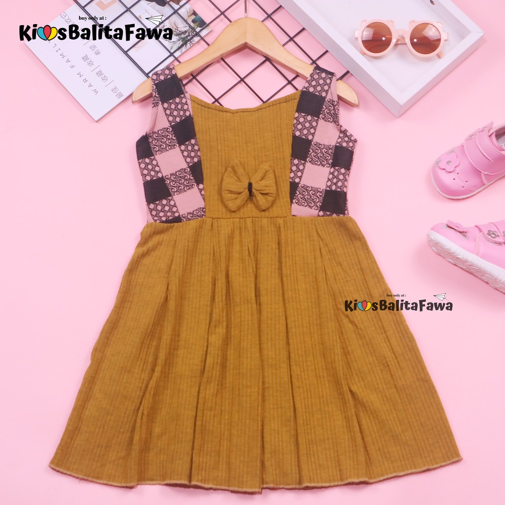 Dress Riani uk 3-4 Tahun / Dres Yukensi Anak Perempuan Baju Tanktop Pakaian Plisket Gaun Import