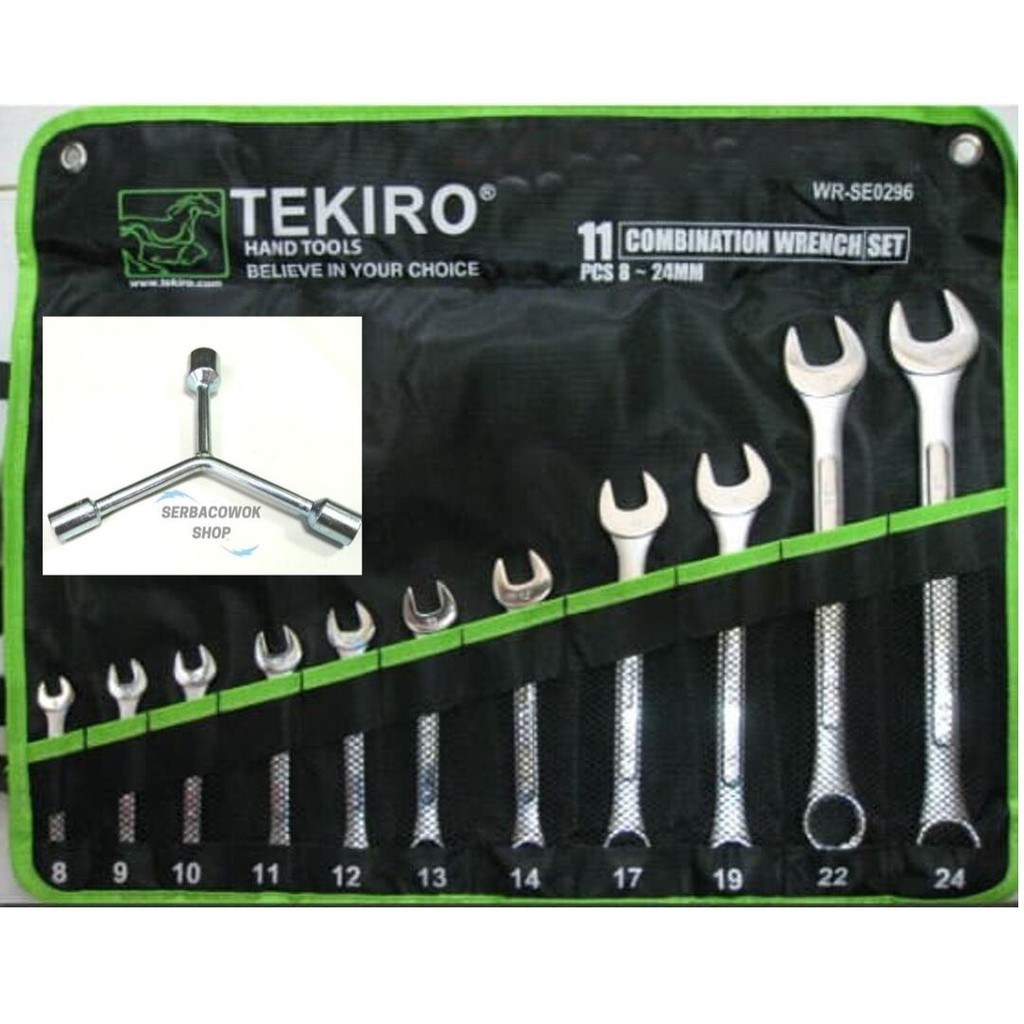 Tekiro Promo Kunci Ring Pas Set 11 Pcs 8 - 24 Mm Set Bonus 1 Pcs Kunci Sok Y Termurah Berkualitas