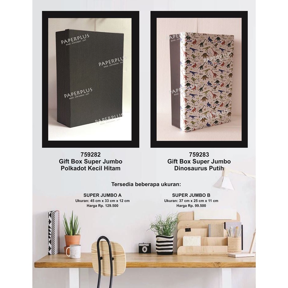 

Kotak kado/Kotak Hadiah/ Gift Box Super Jumbo A / Polkadot Kecil Hitam