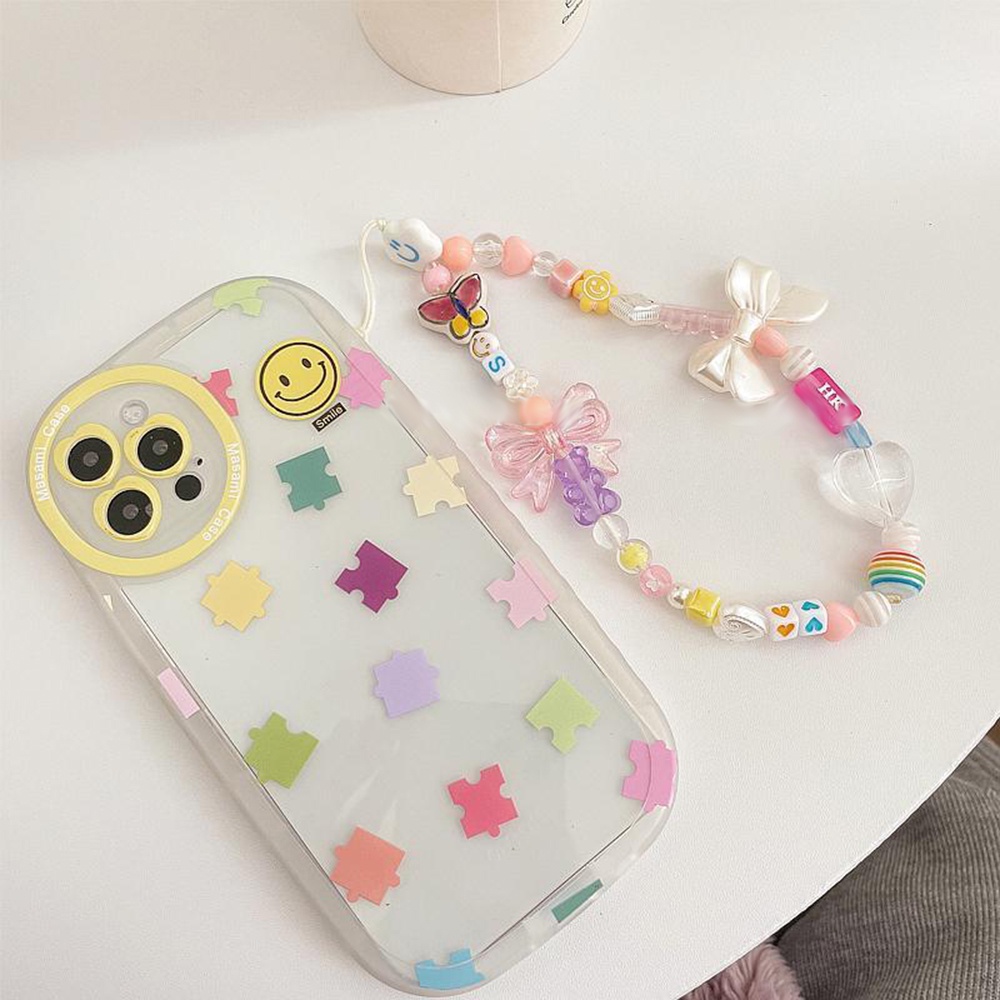 2022 Tali Lanyard Handphone anti Hilang / Jatuh Motif Kartun Lucu Bahan Akrilik Warna-Warni