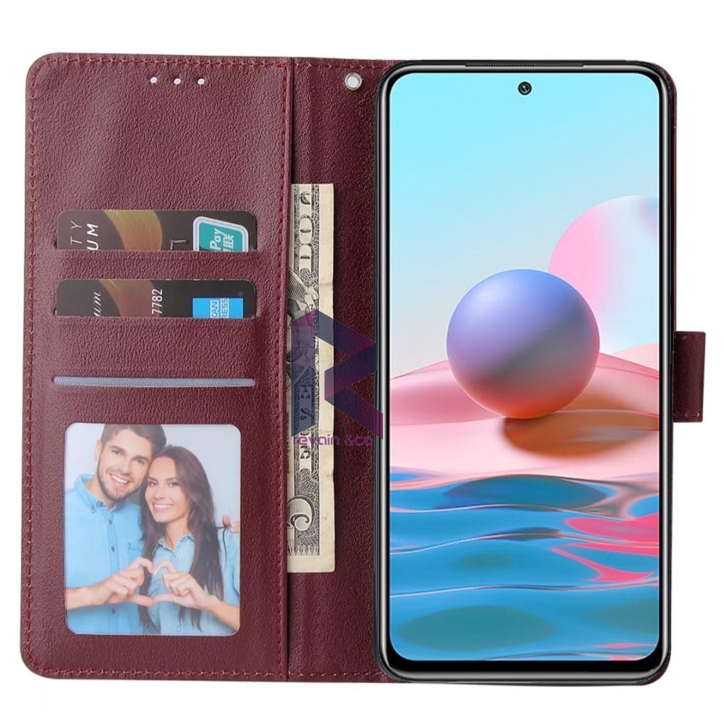 CASE REDMI 10 FLIP WALLET LEATHER KULIT PREMIUM SARUNG BUKA TUTUP FLIP CASE NEW REDMI 10