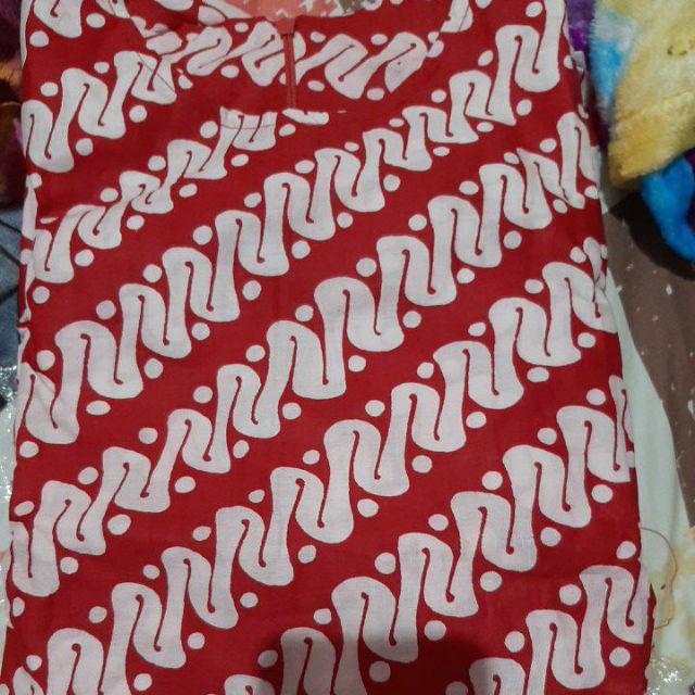 Juni Batik Gamis Batik Wanita Kombinasi Resleting Belakang All Size - Tali Samping