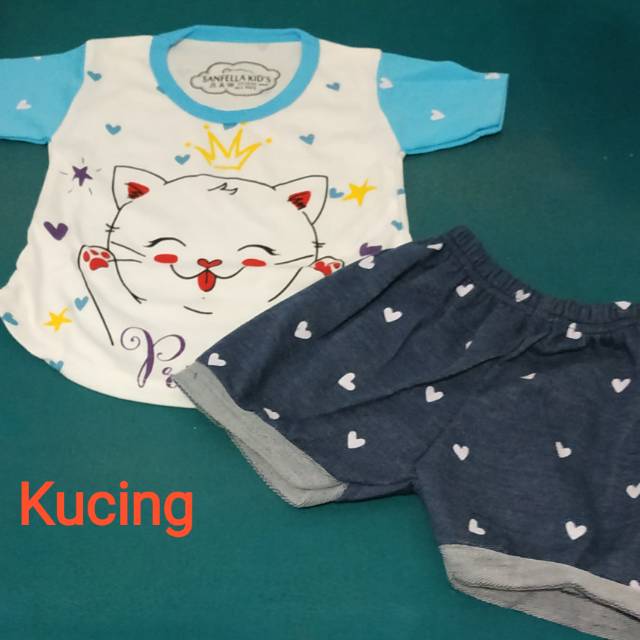 Stelan kaos  celana joger untuk bayi  dan anak perempuan 