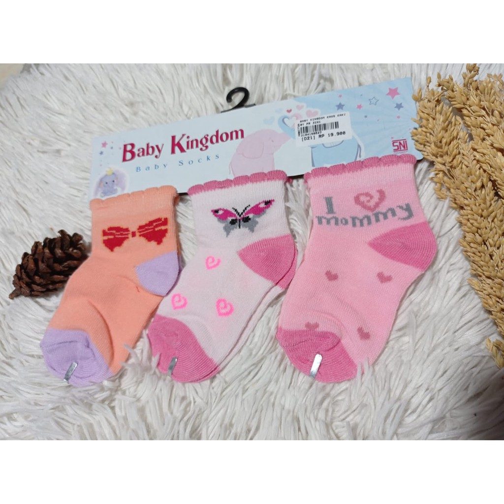 Kaos kaki Bayi Haritsa baby socks Baby Kingdom Laki-laki &amp; Prempuan Isi 3 Pcs