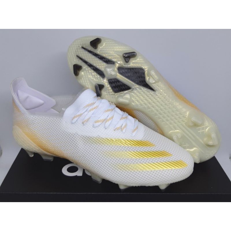 Sepatu Bola Adidas X Ghosted.1 White Core Black Metallic Gold