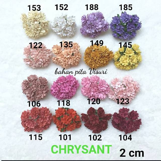 Paper Flower Chrysant 2 Cm Seri C