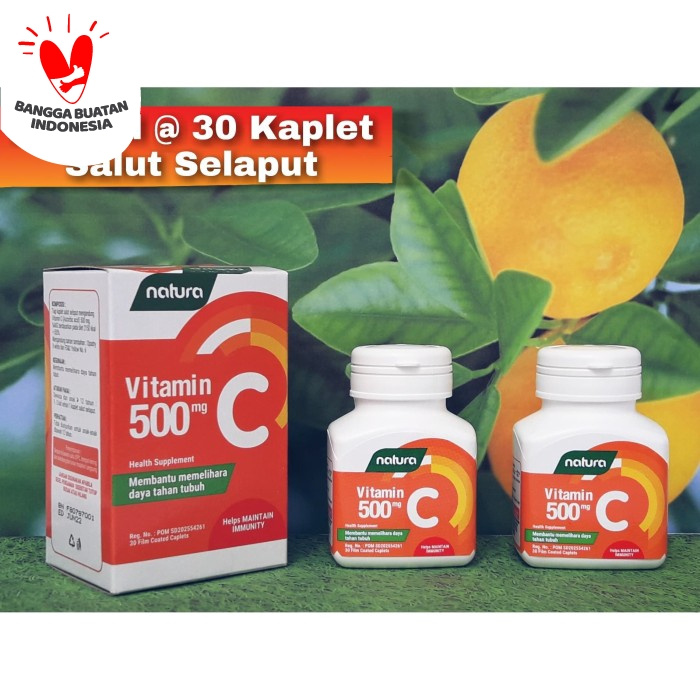 Jual Vitamin C 500mg Menjaga Daya Tahan Tubuh 2 Botol 30 Kaplet