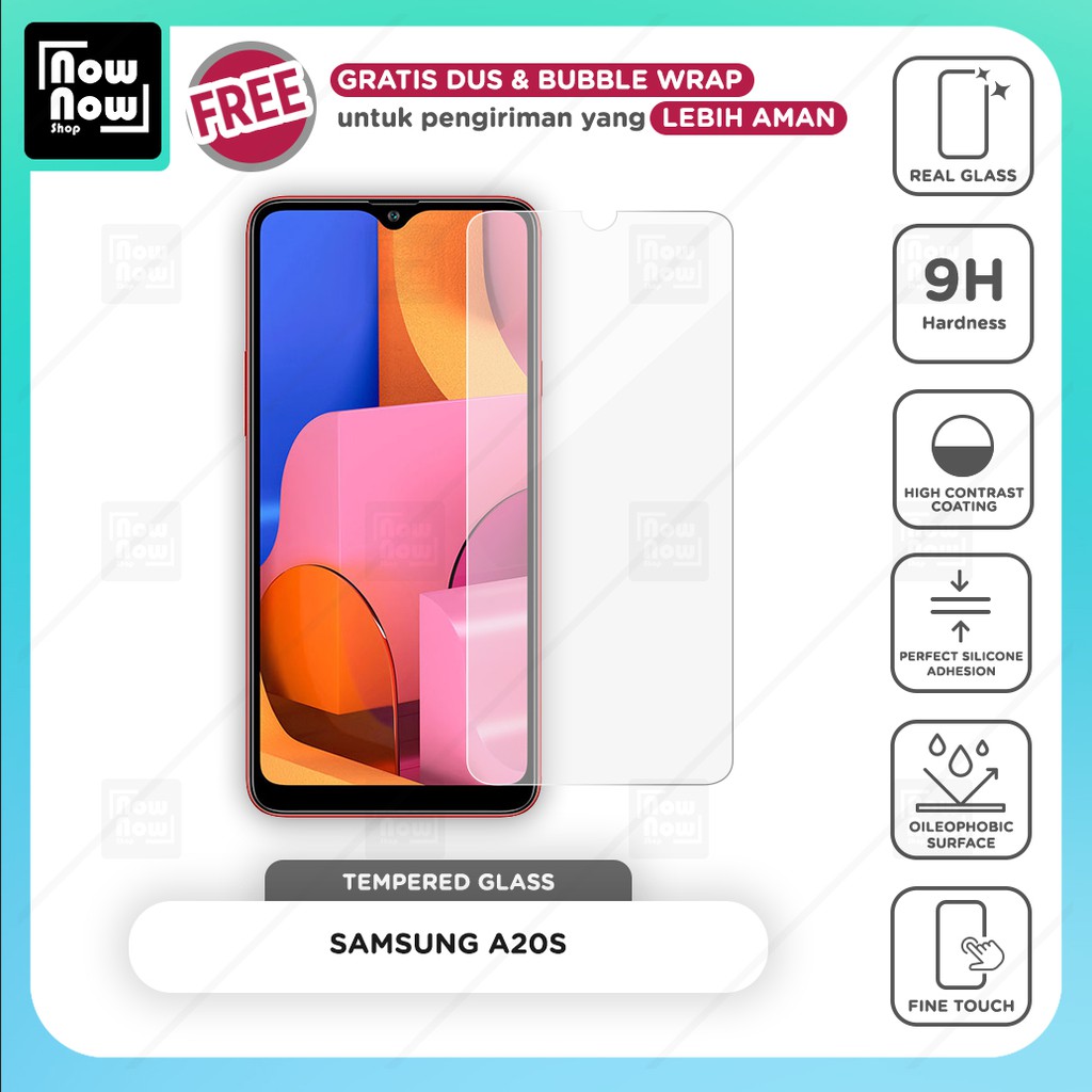 Tempered Glass Anti Gores Samsung A20S Screen Guard Protector 9H Kaca Temperglass