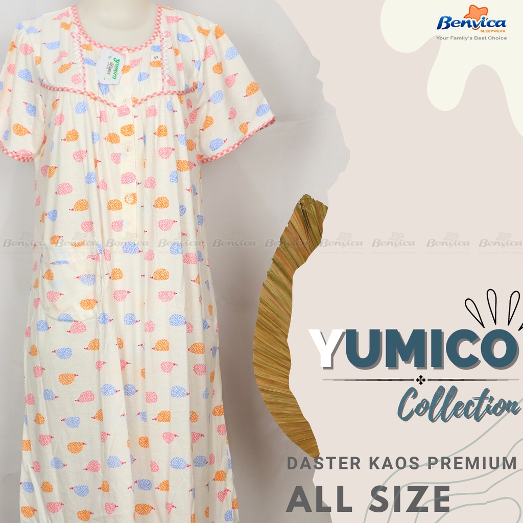 BAJU TIDUR DASTER KAOS PREMIUM YUMICO KANCING ALL SIZE