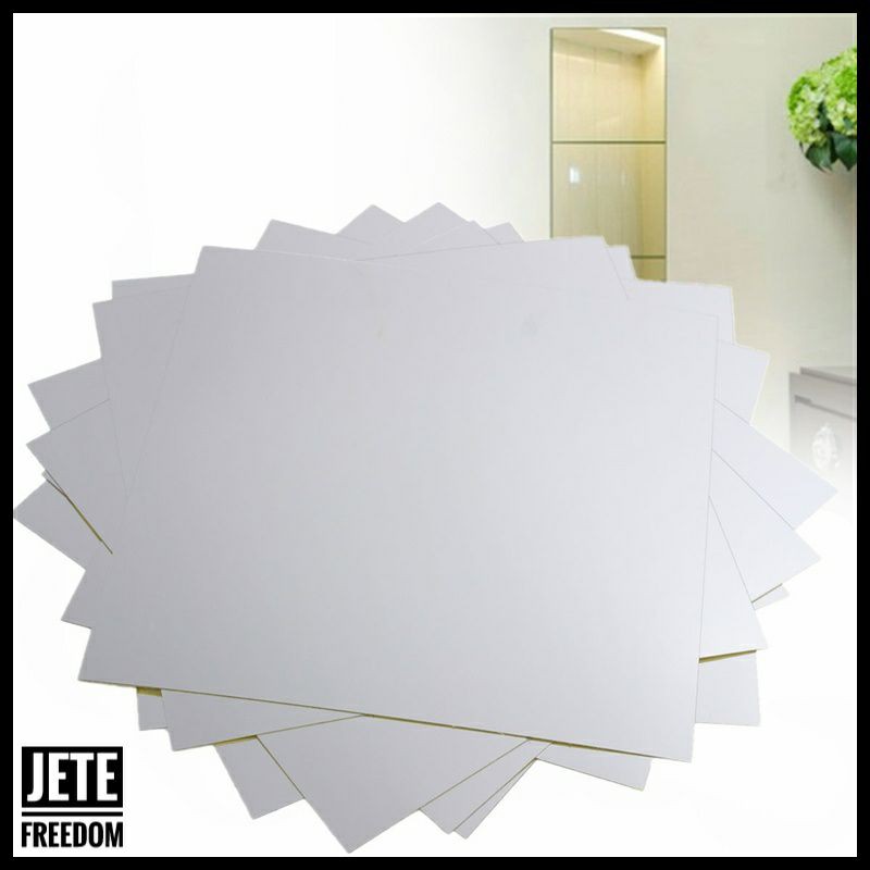 Wallpaper Dinding Tembok Kaca Cermin Fender Wall Sticker Dekorasi 3D Model Square Mirror Hiasan-4