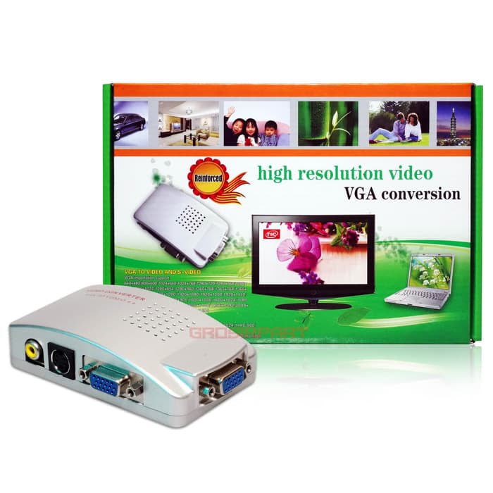 Konverter VGA To RCA AV Video Audio Box Set - Pc To Tv - VGA TO AVI