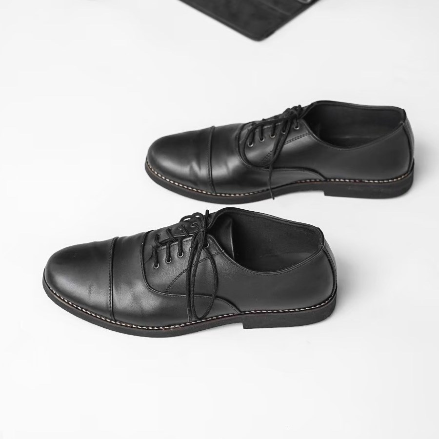 HARRISON BLACK ORIGINAL x JACK Sepatu Formal Hitam Tali Pria Pantofel Kerja Kantor Resmi Guru Kantoran Wisuda Kuliah Pesta Undangan Wedding Kondangan Nikah Modern Casual Oxford Semi Kulit Premium Footwear Big Size Ukuran Jumbo 44 Keren Terbaru Kekinian