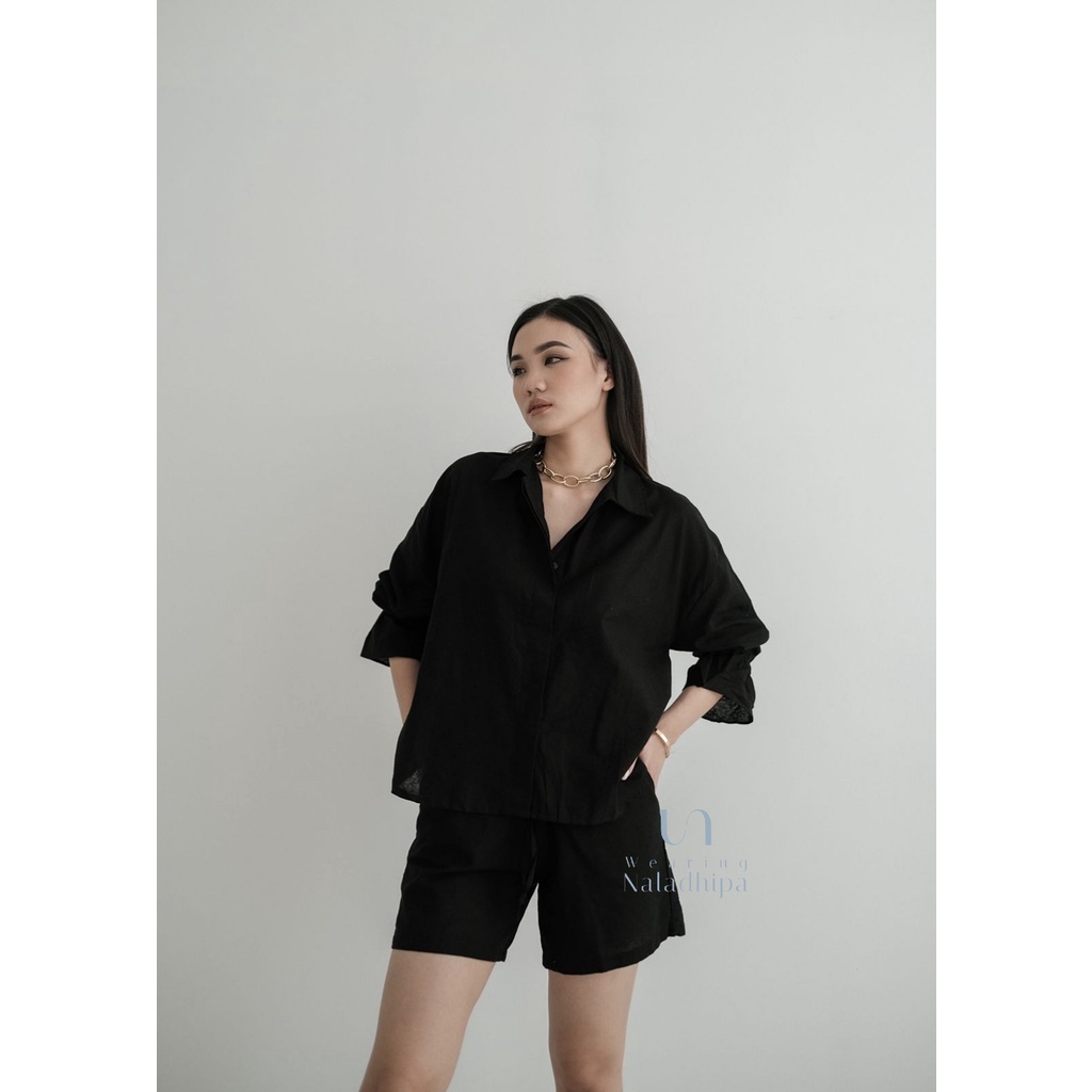 Karlin Shirt - Kemeja Linen Tangan Panjang Wanita