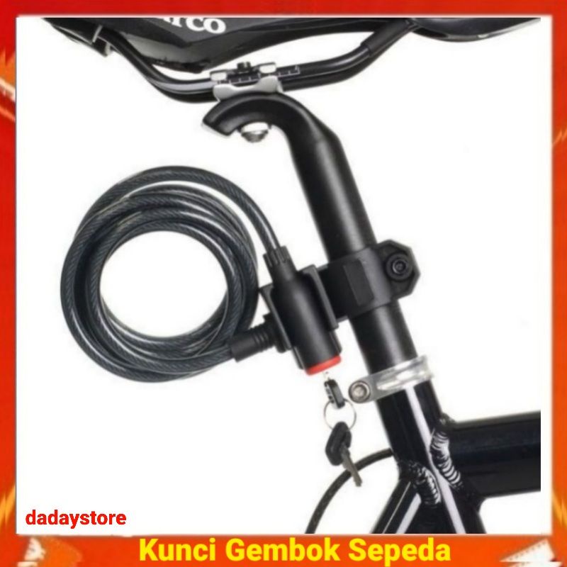 [BISACOD] Kunci Gembok Sepeda Lipat Mtb Roadbike Anti Maling Stainless Steel Taffguard