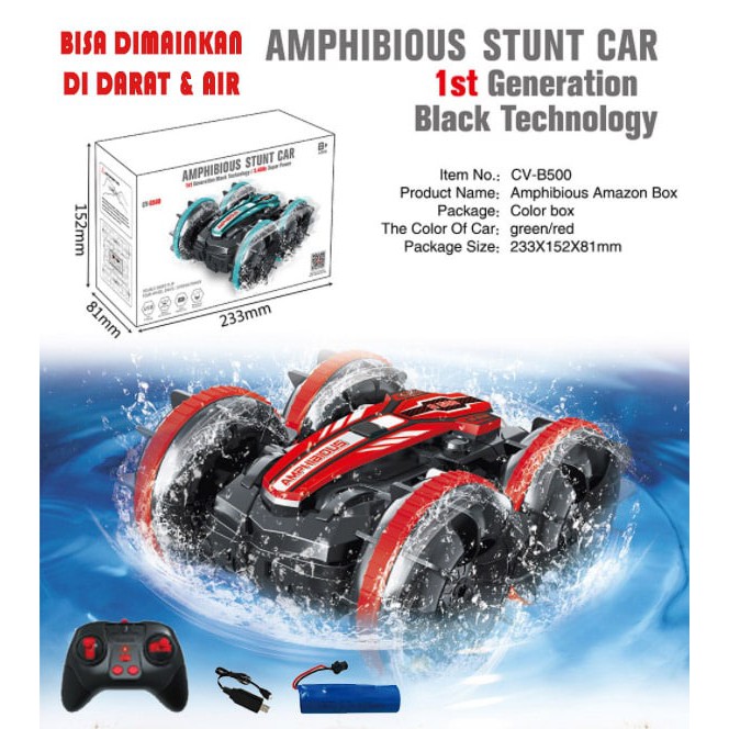 RESTOCK Amphibious Stunt Car 2in1 - RC Mobil Amphibi bisa darat dan air