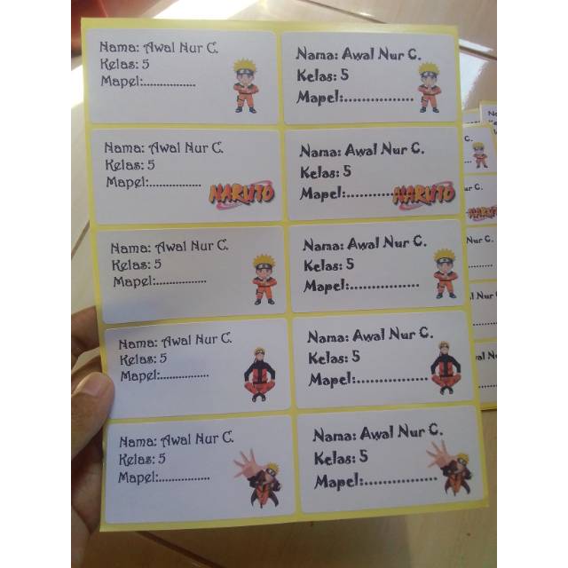 

Stiker label nama anak