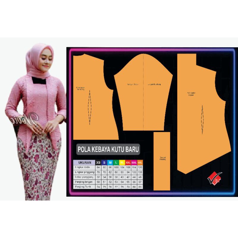 Pola Instan Kebaya Kutu Baru